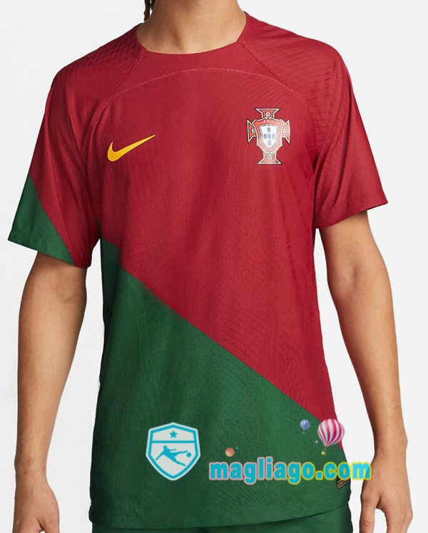 Nazionale Maglia Calcio Portogallo Prima Rosso Verde 2022/2023