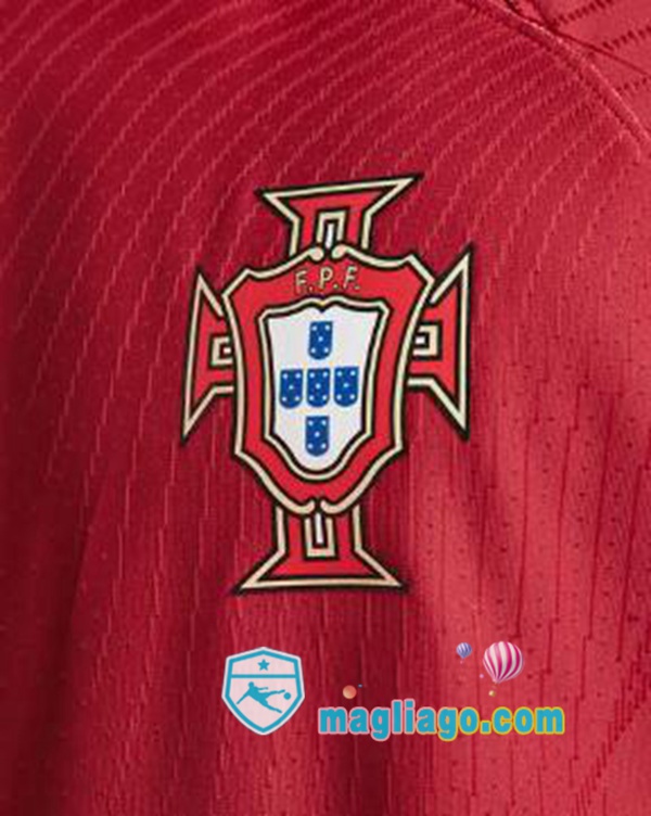Nazionale Maglia Calcio Portogallo Prima Rosso Verde 2022/2023