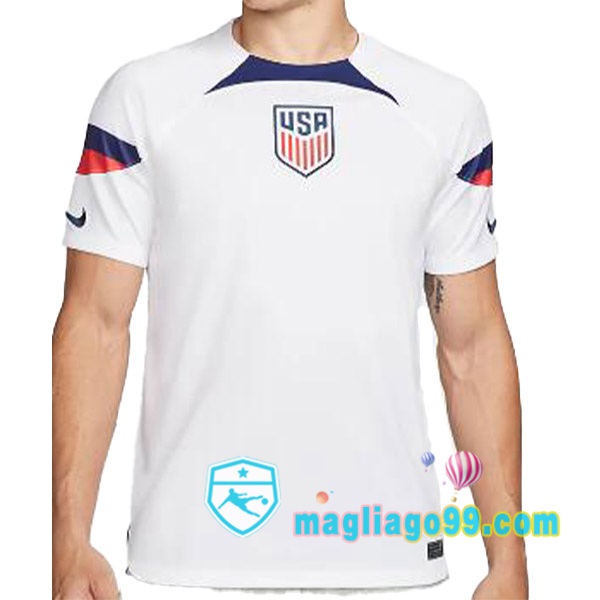 Magliago - Passione Maglie Thai Affidabili Basso Costo Online Shop | Nazionale Maglia Calcio Stati Uniti Prima Bianco 2022/2023