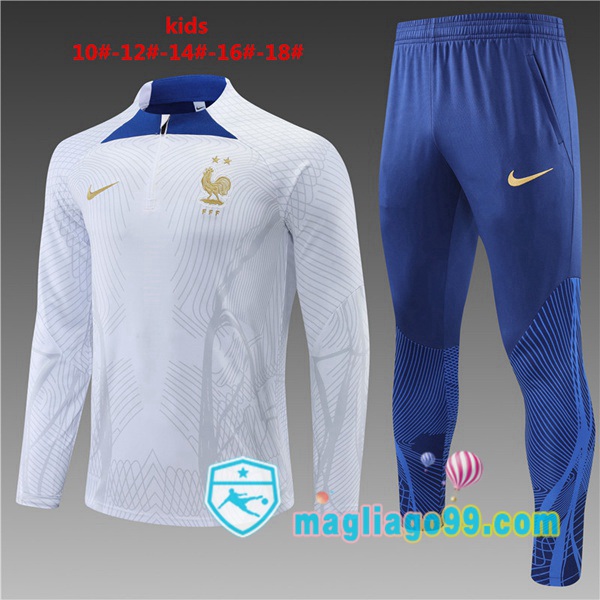 Magliago - Passione Maglie Thai Affidabili Basso Costo Online Shop | Tuta da Allenamento Francia Bambino Bianco 2022/2023