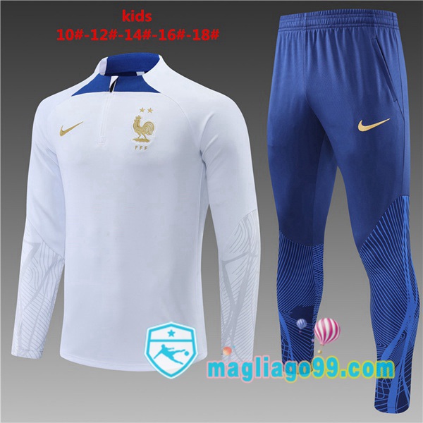 Magliago - Passione Maglie Thai Affidabili Basso Costo Online Shop | Tuta da Allenamento Francia Bambino Bianco 2022/2023