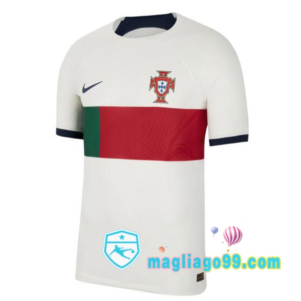 Magliago - Passione Maglie Thai Affidabili Basso Costo Online Shop | Nazionale Maglia Calcio Portogallo Seconda Bianco Rosso Coppa del Mondo 2022