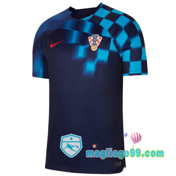 Magliago - Passione Maglie Thai Affidabili Basso Costo Online Shop | Nazionale Maglia Calcio Croazia Seconda Nero Blu Coppa del Mondo 2022