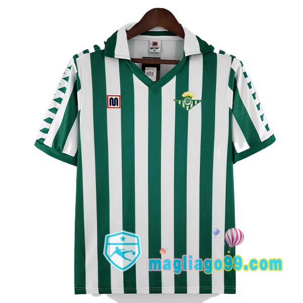 Magliago - Passione Maglie Thai Affidabili Basso Costo Online Shop | Maglia Storica Real Betis Retro Prima Verde Bianco 1982-1985