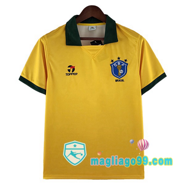Magliago - Passione Maglie Thai Affidabili Basso Costo Online Shop | Maglia Storica Brasile Retro Prima Giallo 1988