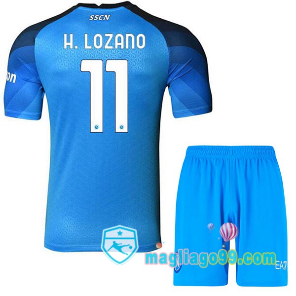 Magliago - Passione Maglie Thai Affidabili Basso Costo Online Shop | Maglia SSC Napoli (H. Lozano 11) Bambino Prima Blu 2022/2023