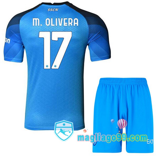 Magliago - Passione Maglie Thai Affidabili Basso Costo Online Shop | Maglia SSC Napoli (M. Olivera 17) Bambino Prima Blu 2022/2023