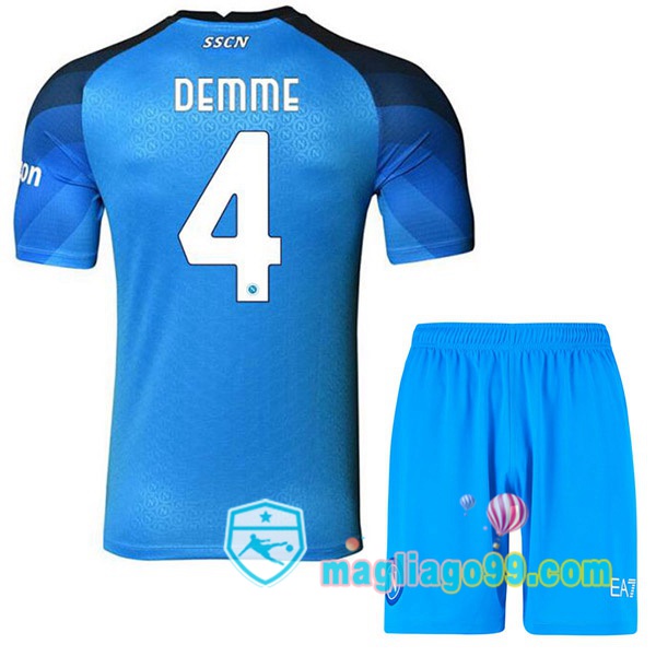 Magliago - Passione Maglie Thai Affidabili Basso Costo Online Shop | Maglia SSC Napoli (Demme 4) Bambino Prima Blu 2022/2023