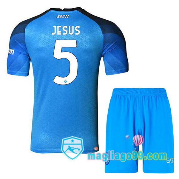 Magliago - Passione Maglie Thai Affidabili Basso Costo Online Shop | Maglia SSC Napoli (Jesus 5) Bambino Prima Blu 2022/2023
