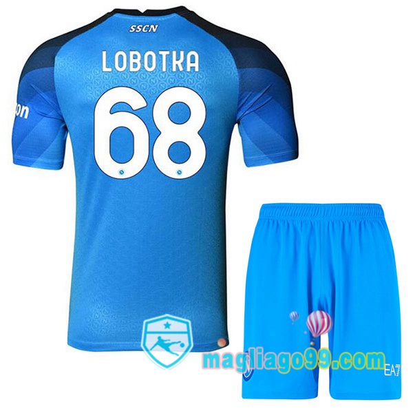 Magliago - Passione Maglie Thai Affidabili Basso Costo Online Shop | Maglia SSC Napoli (Lobotka 68) Bambino Prima Blu 2022/2023
