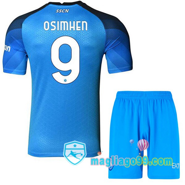 Magliago - Passione Maglie Thai Affidabili Basso Costo Online Shop | Maglia SSC Napoli (Osimhen 9) Bambino Prima Blu 2022/2023
