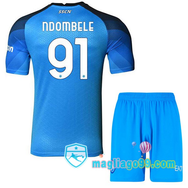 Magliago - Passione Maglie Thai Affidabili Basso Costo Online Shop | Maglia SSC Napoli (Ndombele 91) Bambino Prima Blu 2022/2023