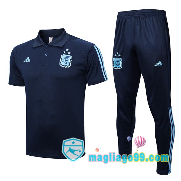 Magliago - Passione Maglie Thai Affidabili Basso Costo Online Shop | Argentina Polo Maglia Uomo + Pantaloni Blu Royal 2023/2024