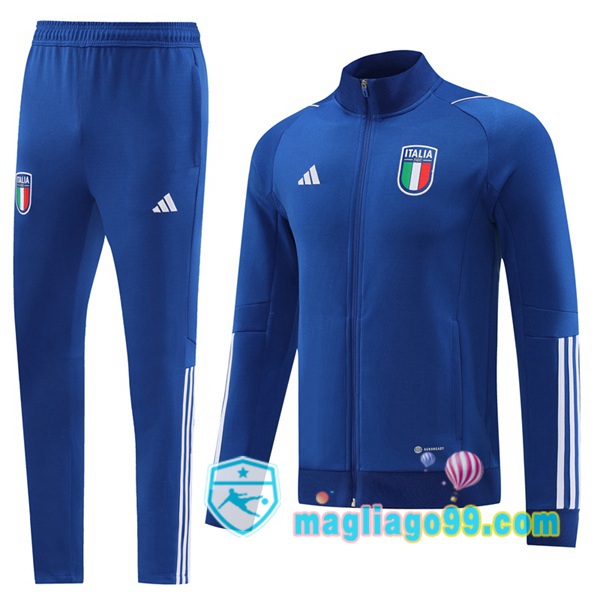 Magliago - Passione Maglie Thai Affidabili Basso Costo Online Shop | Giacca Da Allenamento Italia Blu Royal 2023/2024