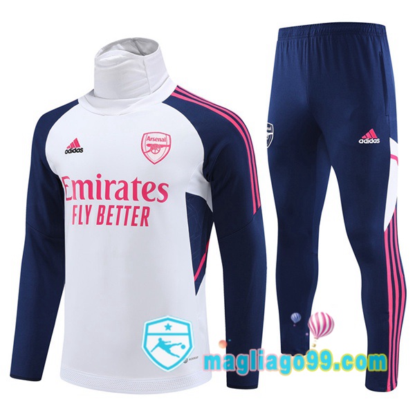 Magliago - Passione Maglie Thai Affidabili Basso Costo Online Shop | Tuta da Allenamento Arsenal Collo Alto Bianco 2023/2024