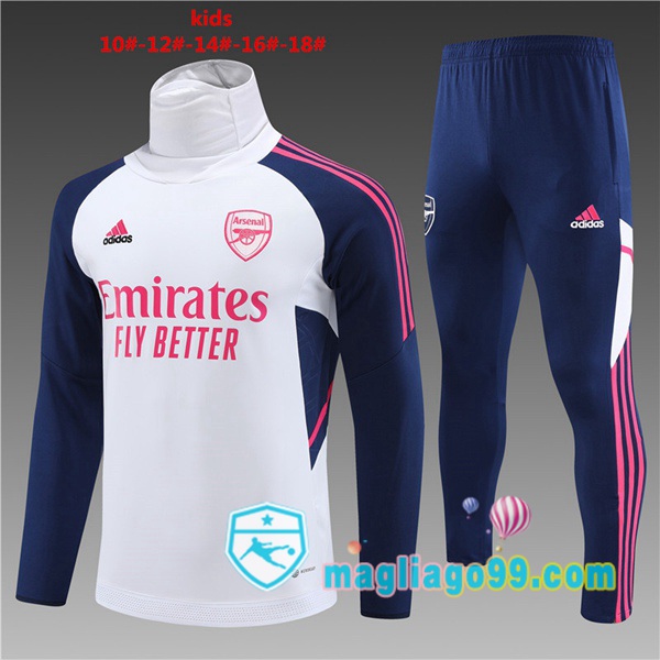 Magliago - Passione Maglie Thai Affidabili Basso Costo Online Shop | Tuta da Allenamento Arsenal Collo Alto Bambino Bianco 2023/2024