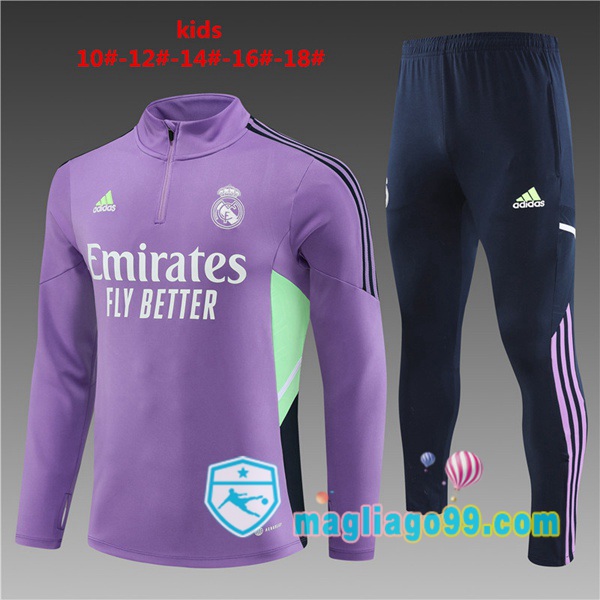 Magliago - Passione Maglie Thai Affidabili Basso Costo Online Shop | Tuta da Allenamento Real Madrid Bambino Porpora 2023/2024