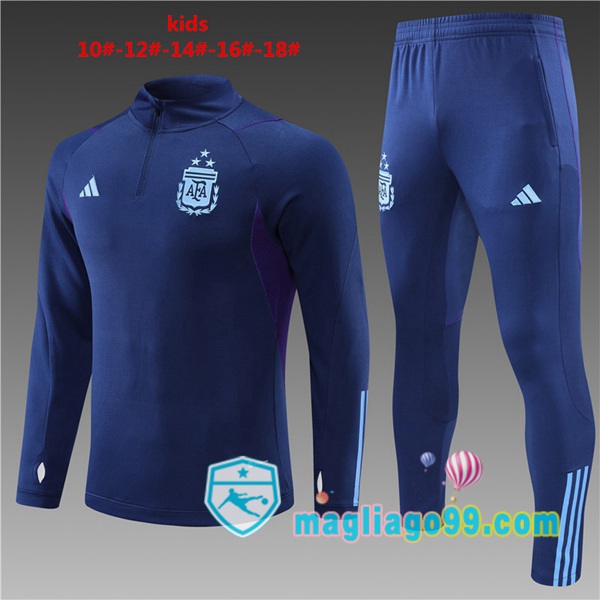 Magliago - Passione Maglie Thai Affidabili Basso Costo Online Shop | Tuta da Allenamento Argentina Bambino Blu Royal 2023/2024