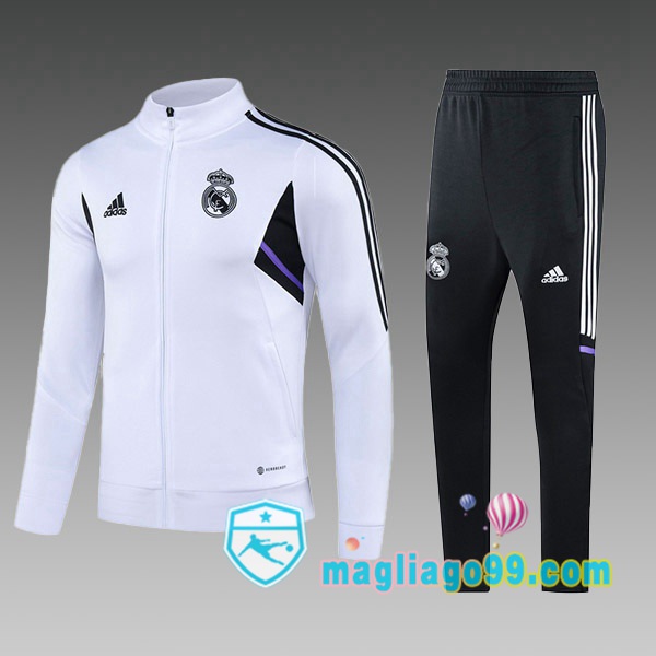 Magliago - Passione Maglie Thai Affidabili Basso Costo Online Shop | Giacca Da Allenamento Real Madrid Bambino Bianco 2023/2024