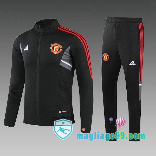 Magliago - Passione Maglie Thai Affidabili Basso Costo Online Shop | Giacca Da Allenamento Manchester United Bambino Nero 2023/2024