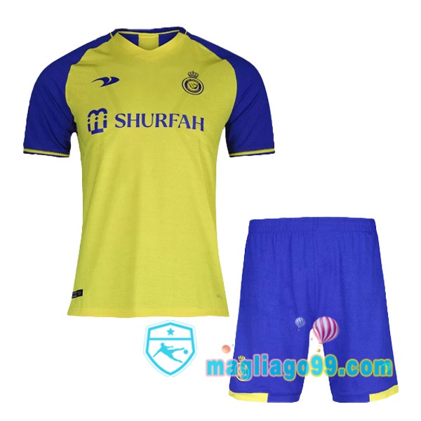 Magliago - Passione Maglie Thai Affidabili Basso Costo Online Shop | Maglia Al-Nassr FC Bambino Prima Giallo 2022/2023