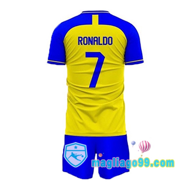 Magliago - Passione Maglie Thai Affidabili Basso Costo Online Shop | Maglia Al-Nassr FC (RONALDO 7) Bambino Prima Giallo 2022/2023