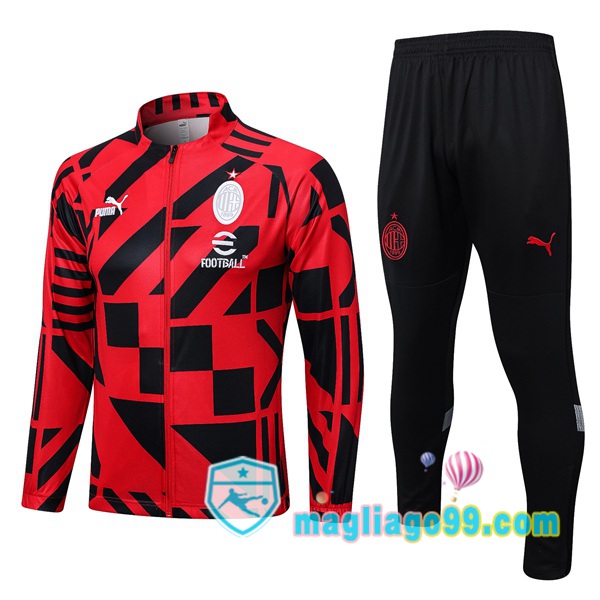 Magliago - Passione Maglie Thai Affidabili Basso Costo Online Shop | Giacca Da Allenamento AC Milan Rosso 2023/2024