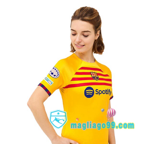 Magliago - Passione Maglie Thai Affidabili Basso Costo Online Shop | Maglia FC Barcellona Donna Quattro Giallo 2022/2023