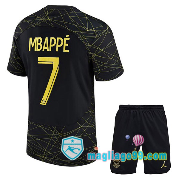 Magliago - Passione Maglie Thai Affidabili Basso Costo Online Shop | Maglia Paris PSG (MBAPPÉ 7) Bambino Quattro Nero 2022/2023