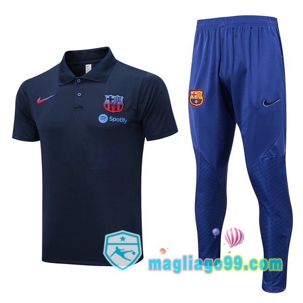 Magliago - Passione Maglie Thai Affidabili Basso Costo Online Shop | FC Barcellona Polo Maglia Uomo + Pantaloni Blu Royal 2023/2024