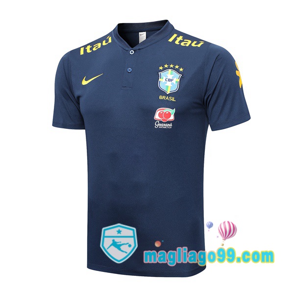 Magliago - Passione Maglie Thai Affidabili Basso Costo Online Shop | Brasile Polo Maglia Uomo Blu Royal 2023/2024