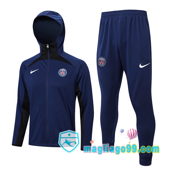 Magliago - Passione Maglie Thai Affidabili Basso Costo Online Shop | Giacca Con Cappuccio Paris PSG Blu Royal 2023/2024