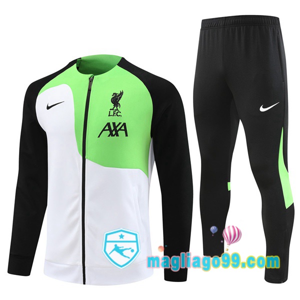 Magliago - Passione Maglie Thai Affidabili Basso Costo Online Shop | Giacca Da Allenamento FC Liverpool Bianco Verde 2023/2024