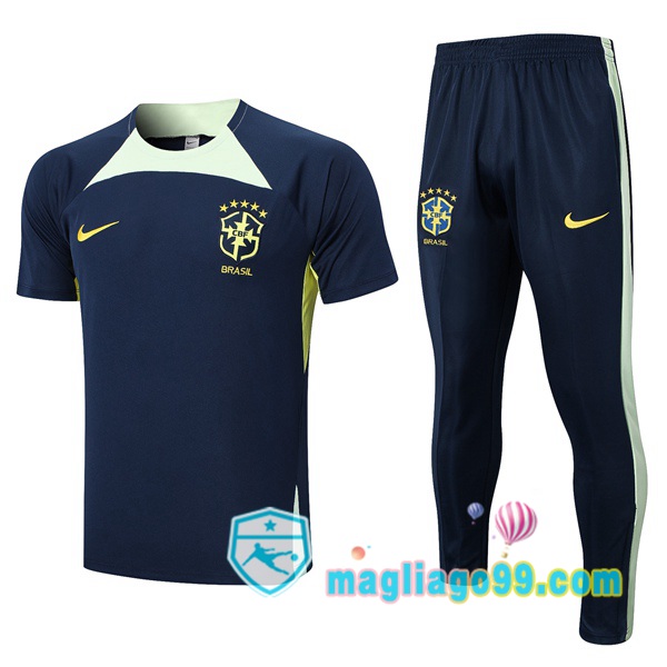 Magliago - Passione Maglie Thai Affidabili Basso Costo Online Shop | Tuta Maglie Allenamento Brasile + Pantaloni Blu Royal 2023/2024