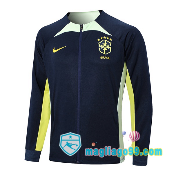 Magliago - Passione Maglie Thai Affidabili Basso Costo Online Shop | Giacca Da Allenamento Brasile Blu Royal 2023/2024