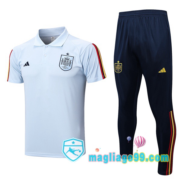 Magliago - Passione Maglie Thai Affidabili Basso Costo Online Shop | Spagna Polo Maglia Uomo + Pantaloni Blu 2023/2024