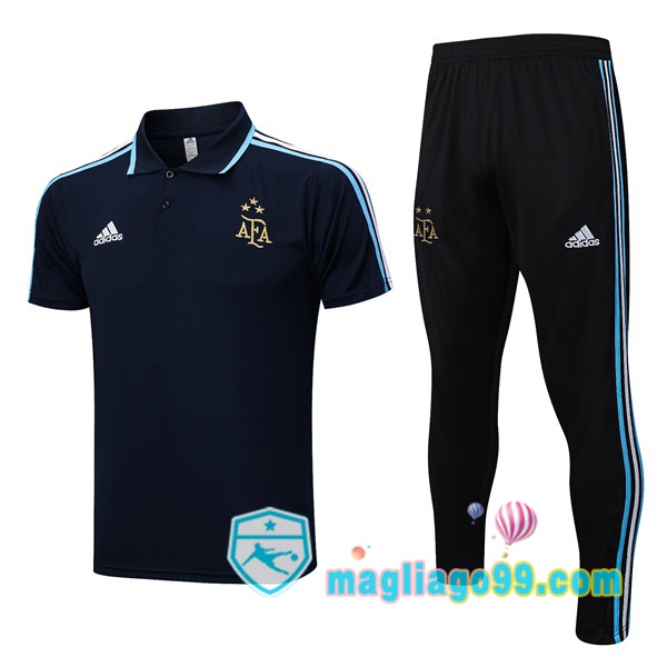 Magliago - Passione Maglie Thai Affidabili Basso Costo Online Shop | Argentina Polo Maglia Uomo + Pantaloni Blu Royal 2023/2024