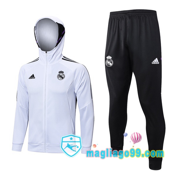 Magliago - Passione Maglie Thai Affidabili Basso Costo Online Shop | Giacca Con Cappuccio Real Madrid Bianco 2023/2024