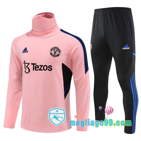 Magliago - Passione Maglie Thai Affidabili Basso Costo Online Shop | Tuta da Allenamento Manchester United Collo Alto Rosa 2023/2024