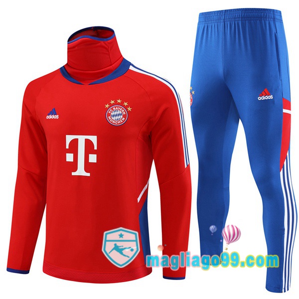 Magliago - Passione Maglie Thai Affidabili Basso Costo Online Shop | Tuta da Allenamento Bayern Monaco Collo Alto Rosso 2023/2024