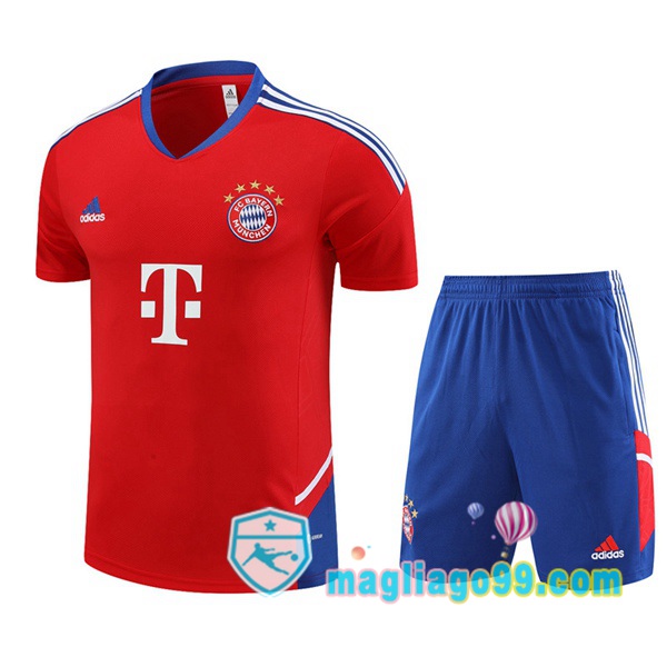 Magliago - Passione Maglie Thai Affidabili Basso Costo Online Shop | Tuta Maglie Allenamento Bayern Monaco + Shorts Rosso 2023/2024