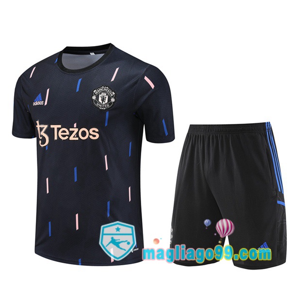 Magliago - Passione Maglie Thai Affidabili Basso Costo Online Shop | Tuta Maglie Allenamento Manchester United + Shorts Nero 2023/2024