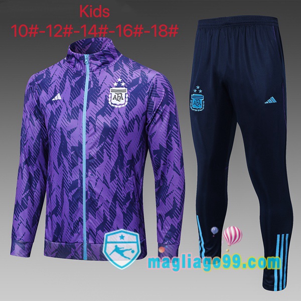 Magliago - Passione Maglie Thai Affidabili Basso Costo Online Shop | Giacca Da Allenamento Argentina Bambino Porpora 2023/2024