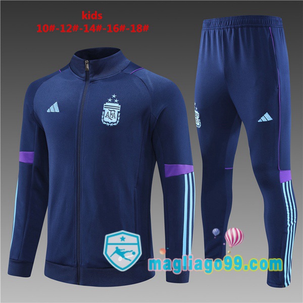 Magliago - Passione Maglie Thai Affidabili Basso Costo Online Shop | Giacca Da Allenamento Argentina Bambino Blu Royal 2023/2024