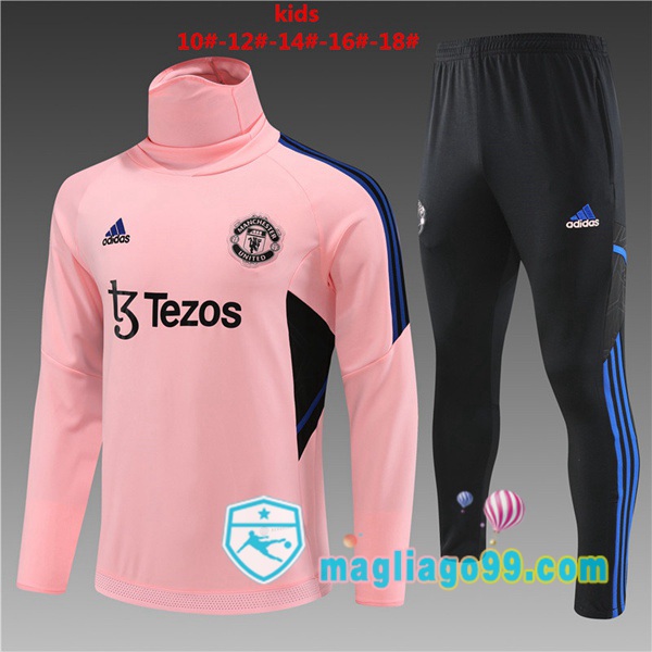 Magliago - Passione Maglie Thai Affidabili Basso Costo Online Shop | Tuta da Allenamento Manchester United Collo Alto Bambino Rosa 2023/2024