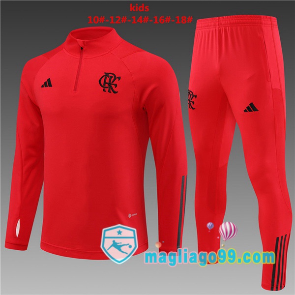 Magliago - Passione Maglie Thai Affidabili Basso Costo Online Shop | Tuta da Allenamento Flamengo Bambino Rosso 2023/2024
