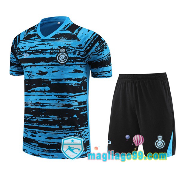 Magliago - Passione Maglie Thai Affidabili Basso Costo Online Shop | Tuta Maglie Allenamento Al-Nassr FC + Shorts Blu 2023/2024