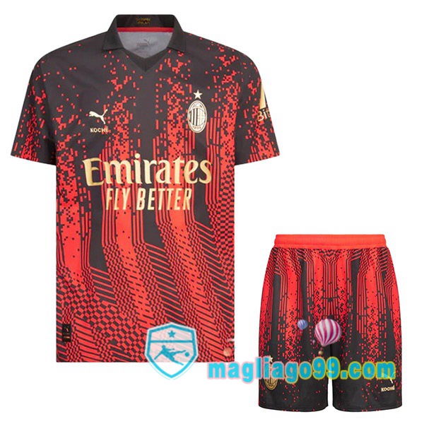 Magliago - Passione Maglie Thai Affidabili Basso Costo Online Shop | Maglia AC Milan Bambino Quattro Rosso Nero 2022/2023