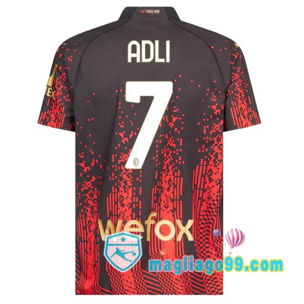 Magliago - Passione Maglie Thai Affidabili Basso Costo Online Shop | Maglia AC Milan (ADLI 7) Quattro Rosso Nero 2022/2023