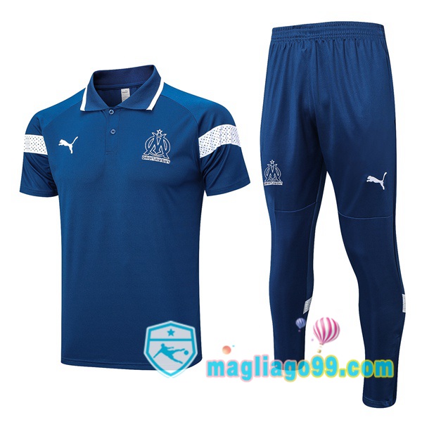 Magliago - Passione Maglie Thai Affidabili Basso Costo Online Shop | Marsiglia OM Polo Maglia Uomo + Pantaloni Blu 2023/2024